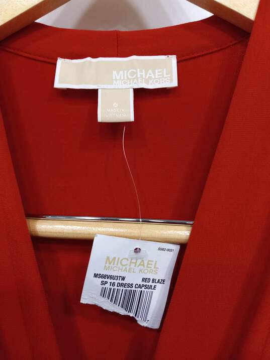 Women's Michael Kors High-Low Wrap Dress Sz 6 NWT image number 3