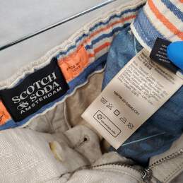 Mn SCOTCH & SODA Shorts Fave Linene Blend Drawstring Side Pockets Sz 30 alternative image