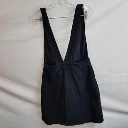 Topshop black corduroy zip up mini overall dress 6 alternative image