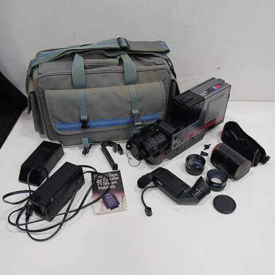 Vintage RCA VHS Camcorder Model CPB350 w/Cables, Case and Attachments image number 1