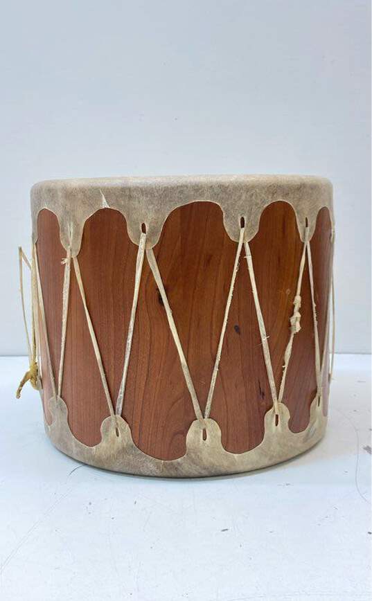 Toas Handmade Hide Cover Folk Culture Wood Drum image number 2