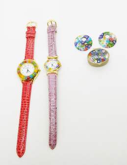 Variety Vintage & Contemporary Millefiori Pendants Watches & Pillbox 88.9g