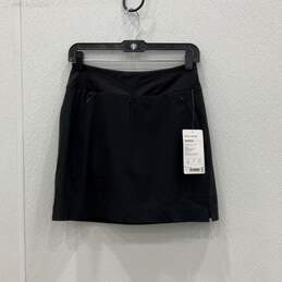 NWT Athleta Womens Soho Black Elastic Waist Pull-On Skort Skirt Size 2