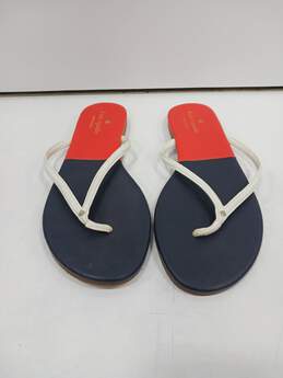 Kate Spade Women's Red/Blue Color Block Thong Sandals Size 8