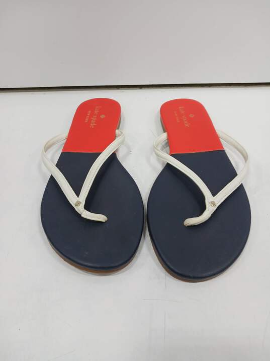 Kate Spade Women's Red/Blue Color Block Thong Sandals Size 8 image number 1