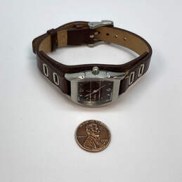 Designer Fossil JR-9467 Silver-Tone Brown Leather Strap Analog Wristwatch alternative image