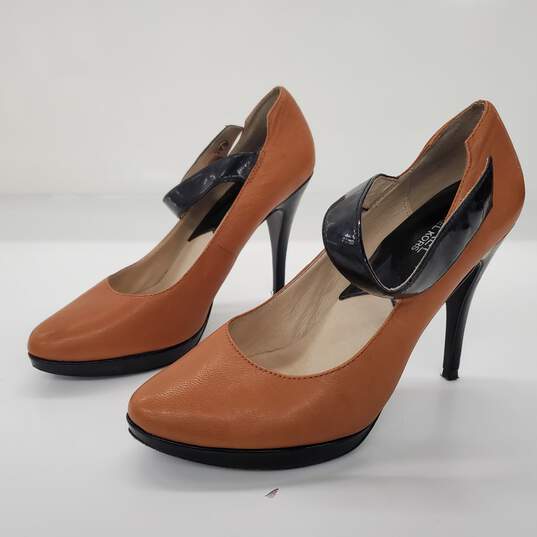 Michael by Michael Kors Women's Brown Leather Mary Jane Pumps Size 7.5 image number 1