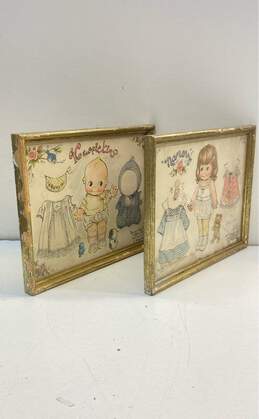 Kewpie & Nancy Paper Doll Prints by Betty Grime Rose O'Neill Signed 1975 Vintage alternative image