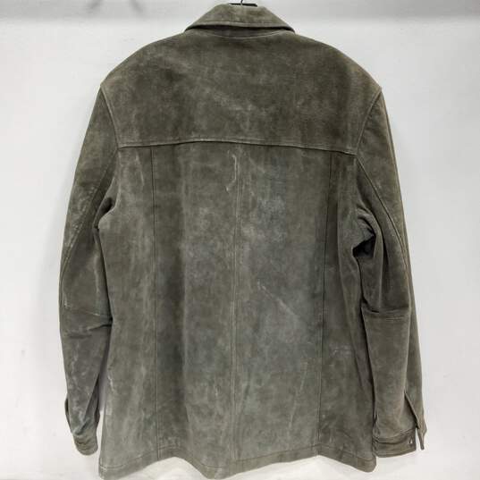 Alfani Green Leather Jacket Men's Size L image number 2