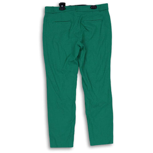 Womens Green Geometric Sloan Flat Front Straight Leg Ankle Pants Size 10 image number 2
