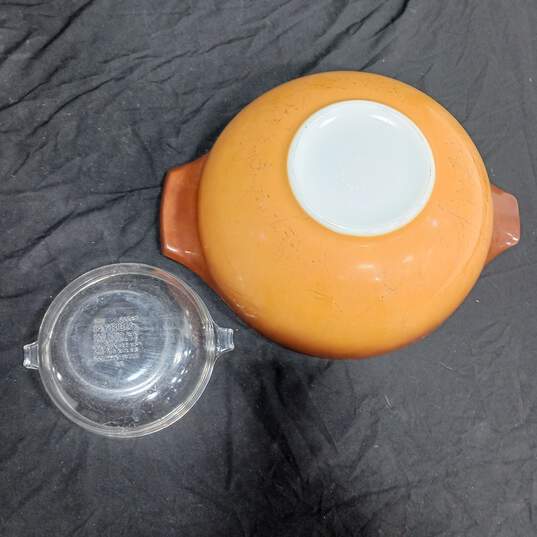 Pair of Pyrex Orange Mixing Bowls image number 3