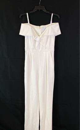 NWT DB Studio Womens White Off The Shoulder Back Zip One-Piece Jumpsuit Size 0