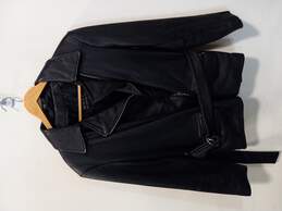 Wilsons Women's Genuine Leather Full Zip Belted Jacket Size L