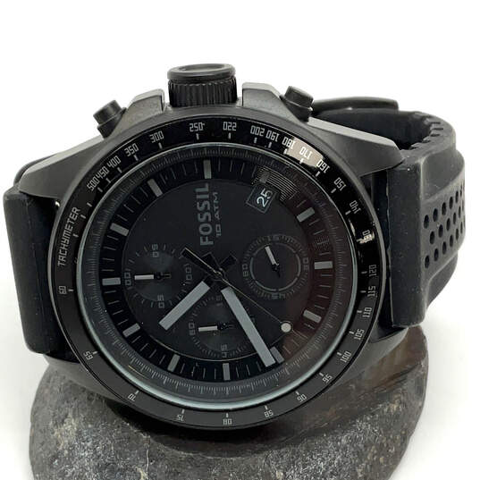 Designer Fossil Decker Chronograph Black Round Dial Analog Wristwatch image number 1