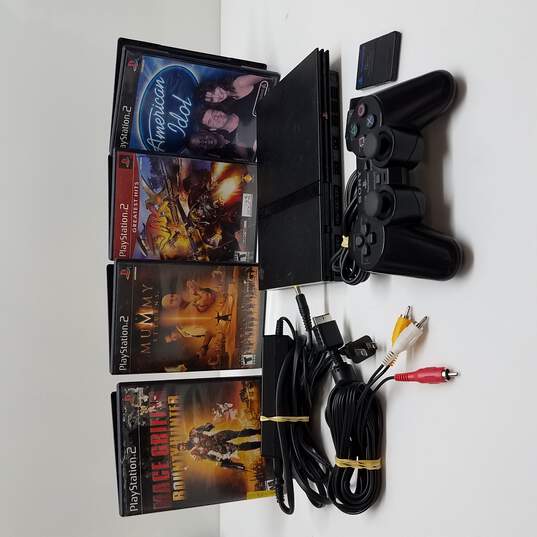 ørn skygge Lave Buy the PlayStation 2 Slim with Controller, Cords, Memory Card, Games -  Untested For Parts and Repairs | GoodwillFinds