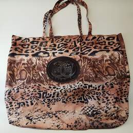 SHARIF Leopard Print Nylon  Large Shopper Tote Bag