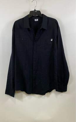 DC Mens Black Cotton Long Sleeve Collared Casual Button Up Shirt Size XXL