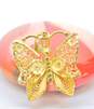 14k Yellow Gold Filigree Butterfly Pendant 2.7g image number 2
