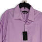 NWT Mens Purple Spread Collar Long Sleeve Button-Up Shirt Size 35/34 image number 3