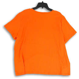 Womens Orange Crew Neck Short Sleeve Pullover Cropped T-Shirt Size XX alternative image