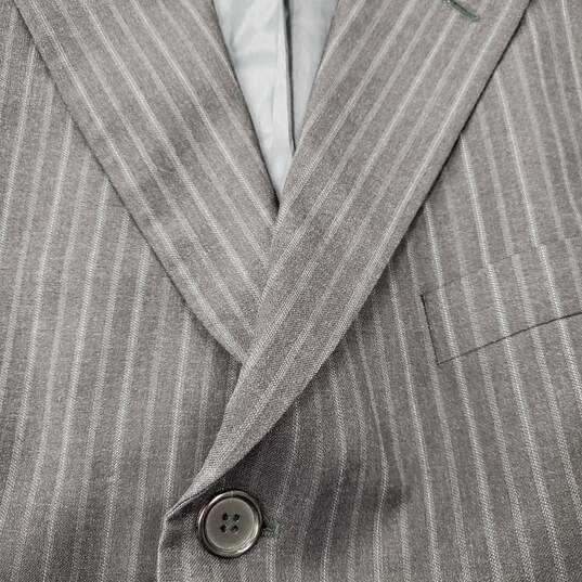 Hugo Boss Men Gray Stripe Blazer Jacket sz XXL image number 5