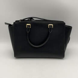Womens Black Inner Zip Pocket Bottom Studs Detachable Strap Satchel Bag alternative image