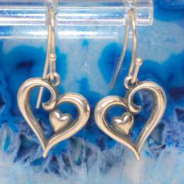 James Avery Sterling Silver Heart Dangle Earrings alternative image