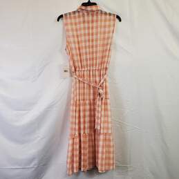 Nanette Lepore Pink and White Checkered Sleeveless Sheer Dress Sz 4 NWT alternative image