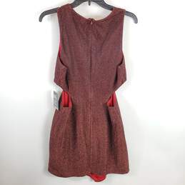 Express Women Burgundy Cut Out Metallic Dress Sz 12 NWT alternative image