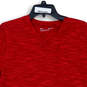 Mens Red Heather Fitted Short Sleeve V-Neck Pullover T-Shirt Size Medium image number 3