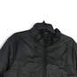 Mens Black Mock Neck Long Sleeve Full-Zip Puffer Jacket Size Large image number 3