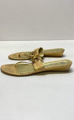Juicy Couture Gold Leather Slide Thong Sandals Shoes Size 10 M alternative image