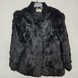 Somerset Furs 100% Rabbit Fur Coat 80s Vintage Made in Hong Kong Black