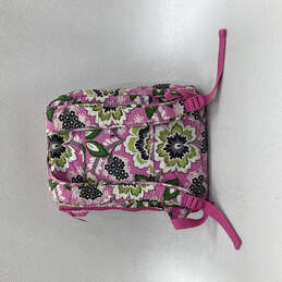 Womens Pink Floral Quilted Inner Divider Shoulder Strap Backpack alternative image