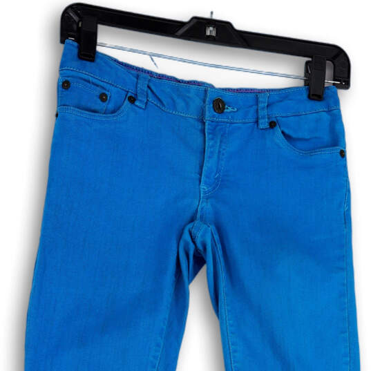 Womens Blue Denim Medium Wash Pockets Stretch Skinny Leg Jeans Size 14 image number 3