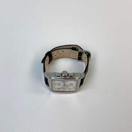 Designer Coach Black Leather Strap Rectangle Analog Dial Quartz Wristwatch alternative image