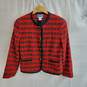 Pendleton RN29685 Women's Button Up Top Red & Black Petite Sz 10 image number 1
