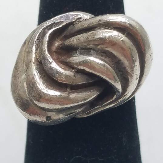 Sterling Silver Twisted Knott Modernist Sz 5.5 Ring 13.3g image number 1