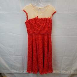 Anthropologie Mirror of Venus Long Red Lace Dress Women's Size 6