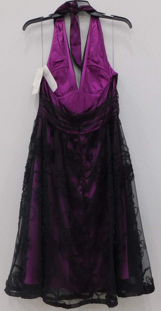 Adrianna Papell Women's Sleeveless Purple and Black Dress Size 12 image number 3