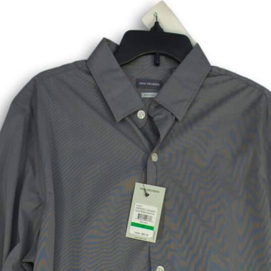NWT Van Heusen Mens Gray Long Sleeve Collared Dress Shirt Size LT 16-16 1/2 image number 3