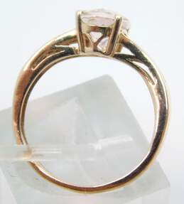 10K Rose Gold Oval Morganite 0.12 CTTW Round Channel Set Diamond Ring 1.8g alternative image