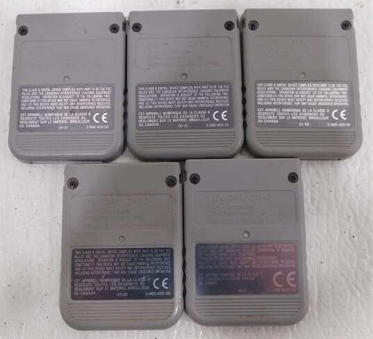 5 Count PS1 Memory Card Lot image number 2
