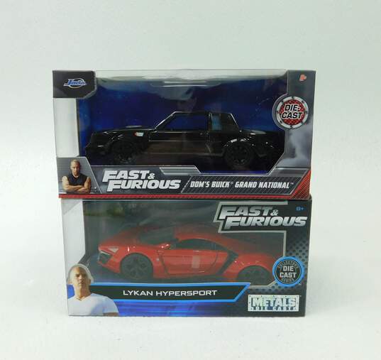3 Jada Fast & Furious Diecast Cars Dom's Plymouth, Buick & Lykan Hypersport image number 5