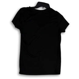 Womens Black Round Neck Short Sleeve Stretch Pullover T-Shirt Size S alternative image