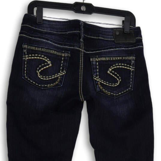 Womens Blue Denim Medium Wash 5-Pocket Design Bootcut Jeans Size 28x33 image number 4