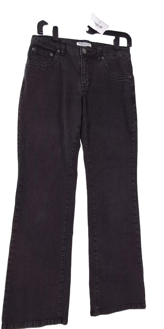 Womens Black Regular Fit 5 Pocket Design Straight Denim Jeans Size 4 image number 1
