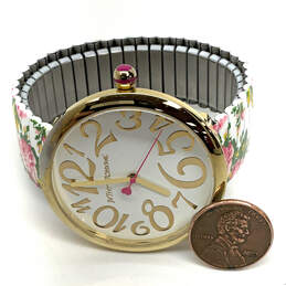 Designer Betsey Johnson White Dial Floral Stainless Steel Analog Wristwatch
