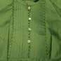 NWT Womens Green Cotton 3/4 Sleeve Back Zip Collared A-Line Dress Size 10 image number 4