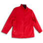 Mens Red Long Sleeve Mock Neck Front Pocket Full-Zip Jacket Size Small image number 1